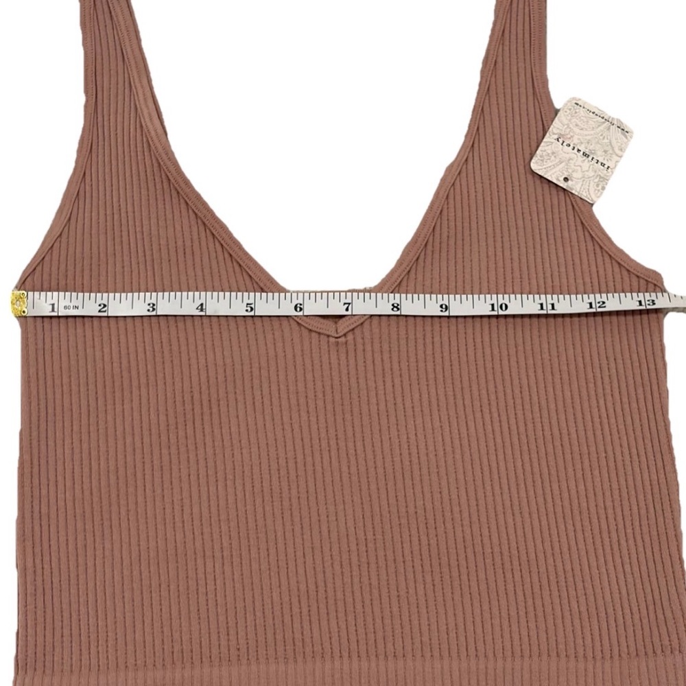 Free People Intimately Solid Rib Brami Size XS / S Almond Beige Nude NWT NEW - Picture 7 of 8